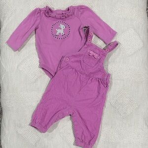 Gymboree Lavender Overalls and Bodysuit Set